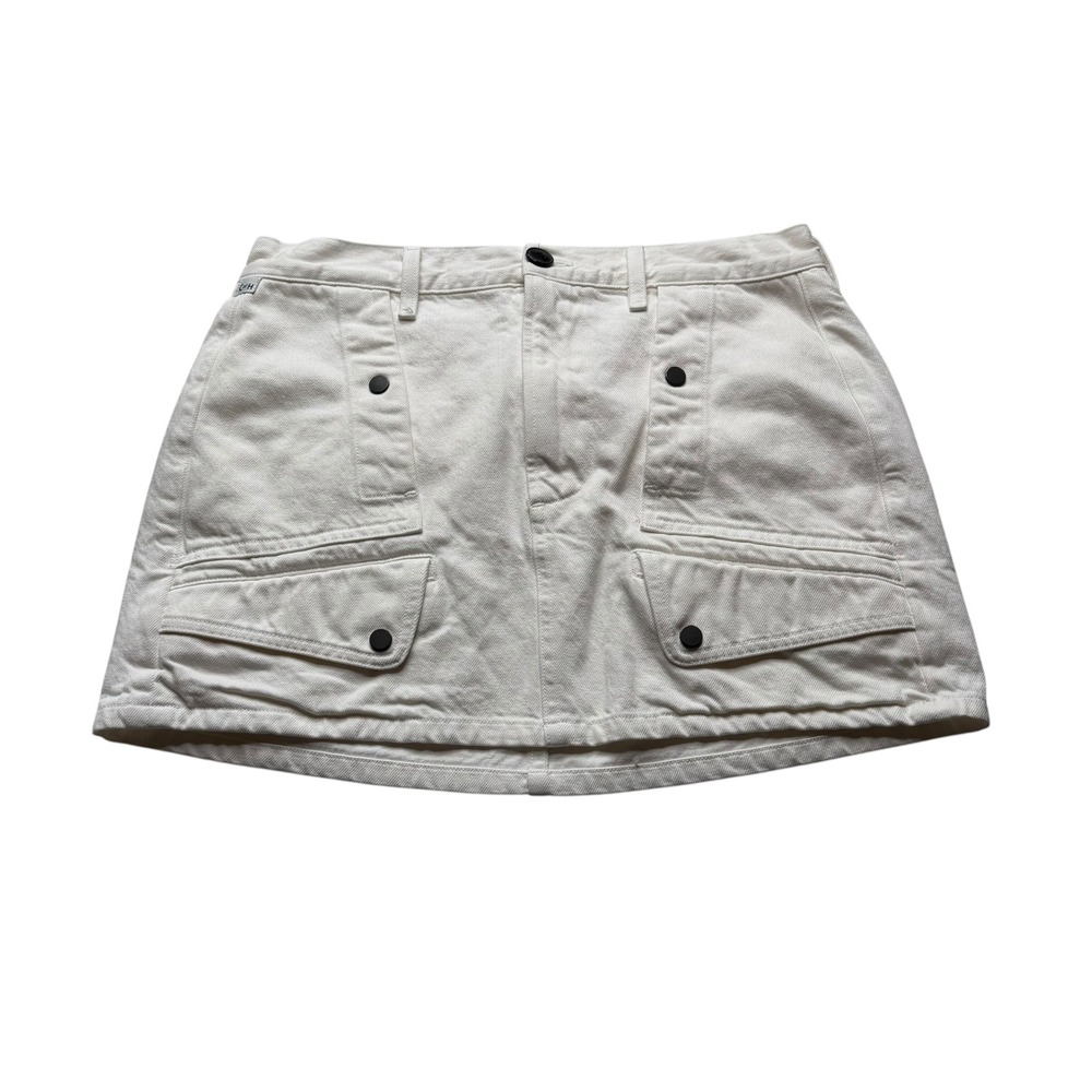 CITIZENS OF HUMANITY Flight Skirt White Denim Utility Women's 27 Mini Short